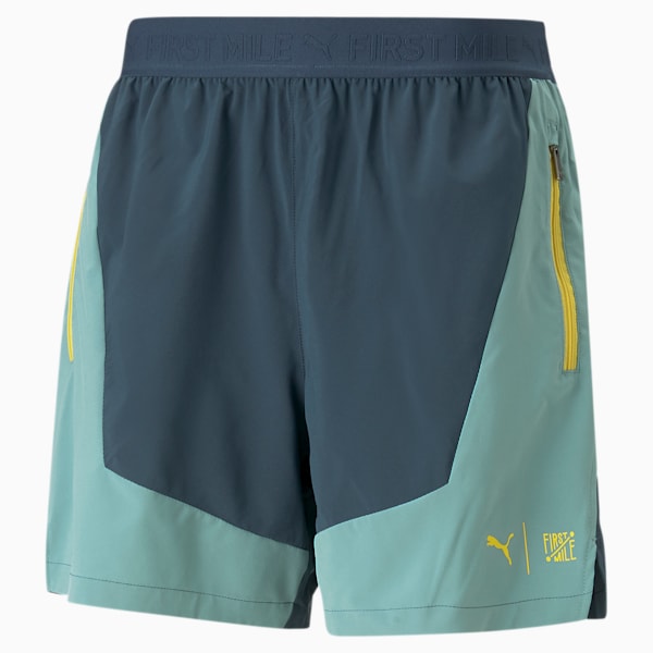 PUMA x First Mile Men's Woven 5" Running Shorts, Dark Night-Adriatic, extralarge-IND
